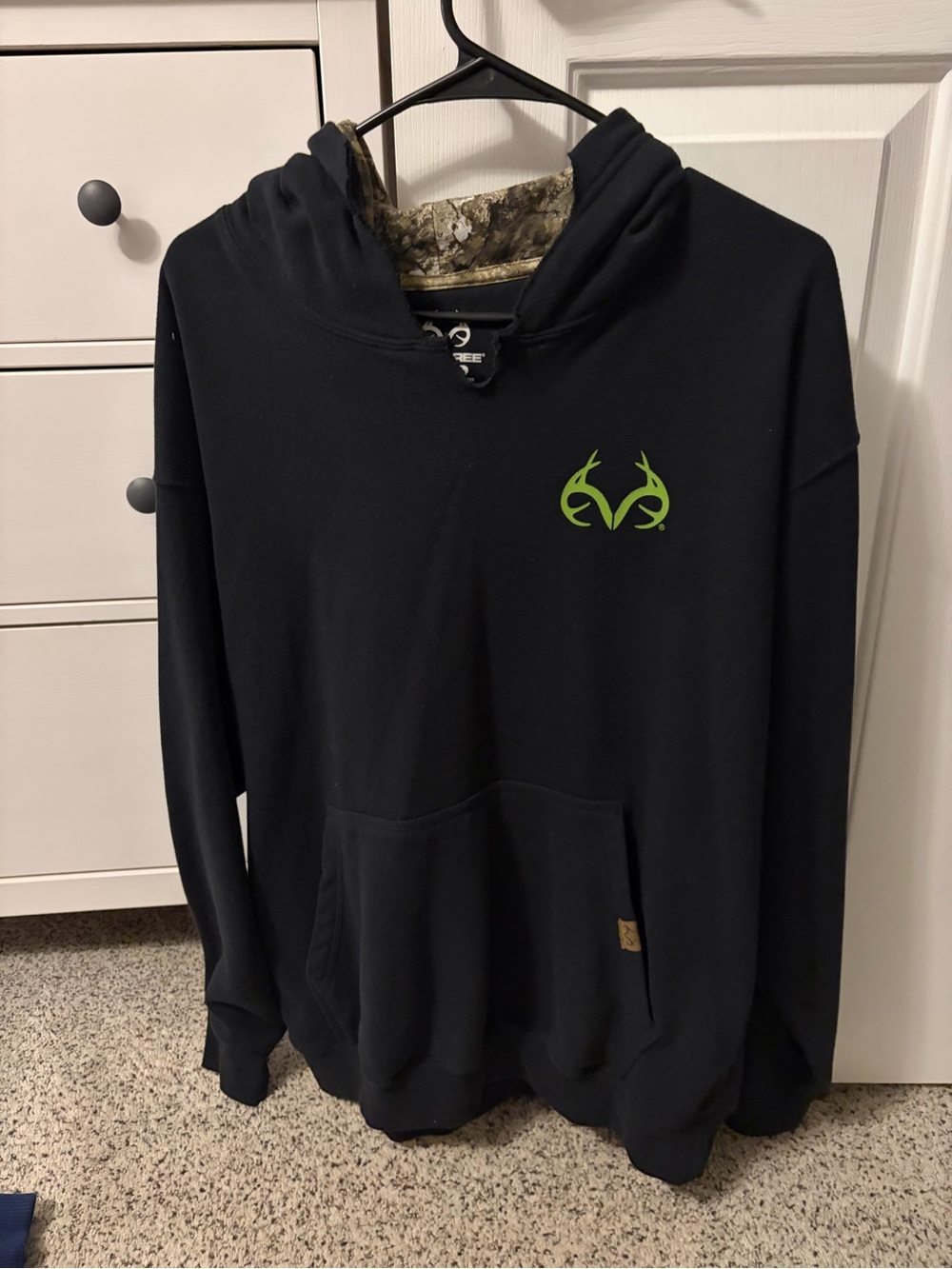 RealTree Black and Green Men's Hoodie